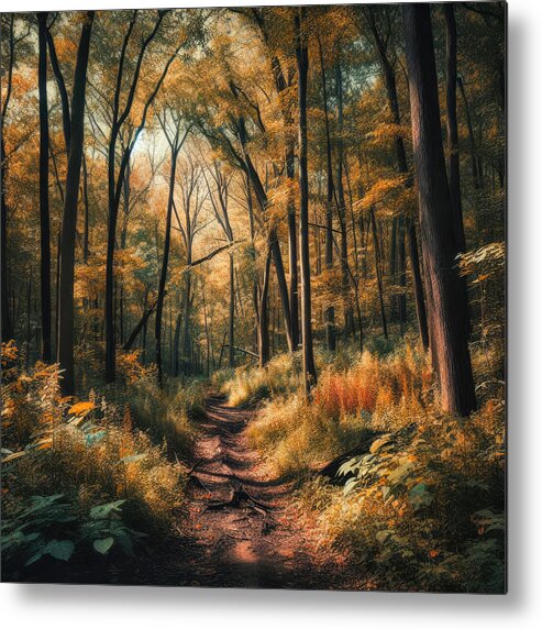 Trees Metal Print featuring the photograph Autumn's Atelier by Bill and Linda Tiepelman