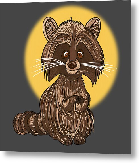 Raccoon Metal Print featuring the digital art Baby Raccoon by John Haldane