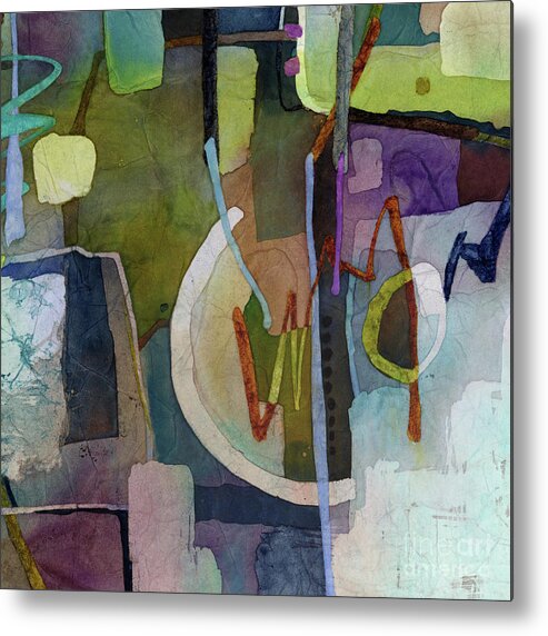 Abstract Metal Print featuring the painting Balancing Act - Mauve by Hailey E Herrera