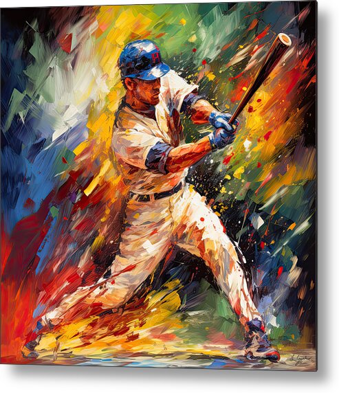Baseball Metal Print featuring the digital art Baseball Passion - Baseball Colorful Art by Lourry Legarde