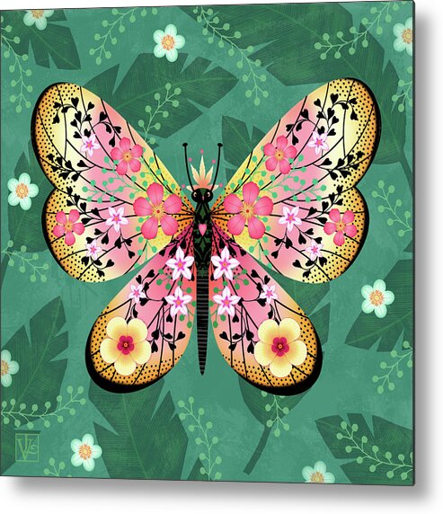 Butterfly Metal Print featuring the digital art Beautiful Butterfly Blessing by Valerie Drake Lesiak
