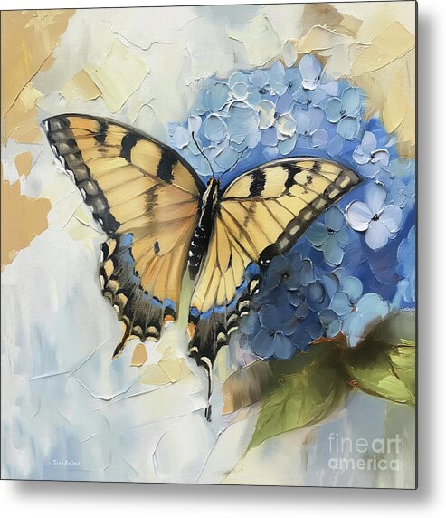 Butterfly Metal Print featuring the painting Beautiful Swallowtail Butterfly by Tina LeCour