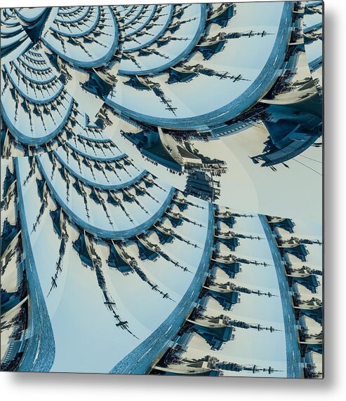 Fractal Metal Print featuring the mixed media Bermuda Blue Mothership by Stephane Poirier