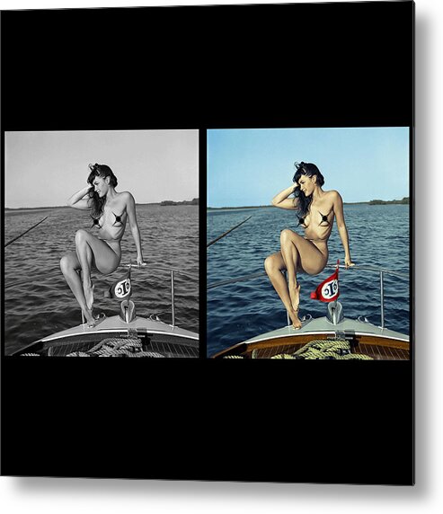 Bettiepage Metal Print featuring the photograph Bettie Page Colorization by Franchi Torres