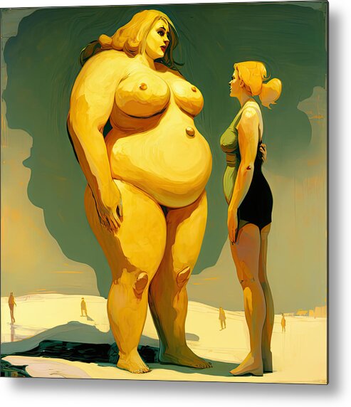 Big Mama Metal Print featuring the painting Big Sister is watching you by My Head Cinema