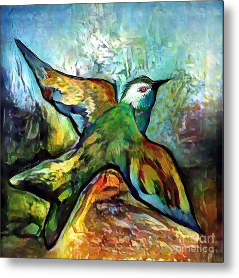 American Art Metal Print featuring the digital art Bird Flying Solo 010 by Stacey Mayer