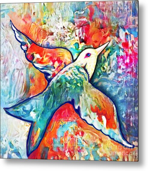 American Art Metal Print featuring the digital art Bird Flying Solo 011 by Stacey Mayer