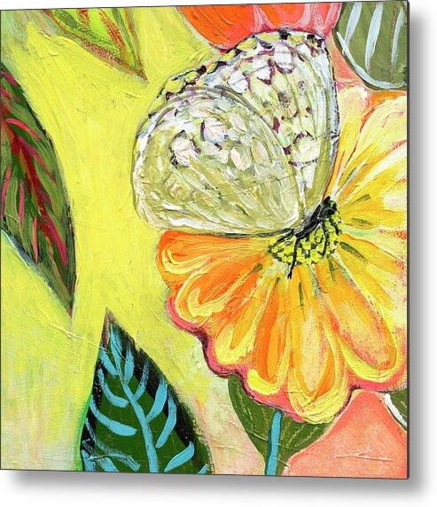 Butterfly Metal Print featuring the painting Birds and Butterflies No 10 by Jennifer Lommers