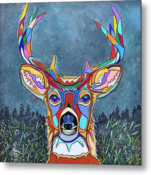 Deer Metal Print featuring the painting Blended Buck by Mark Ray