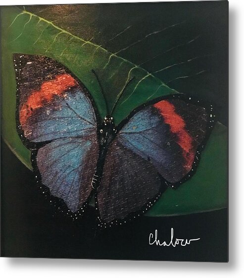 Butterfly Metal Print featuring the painting Blessed Butterfly by Charles Young