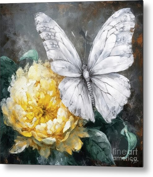 Butterfly Metal Print featuring the painting Blissful Butterfly by Tina LeCour