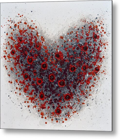 Heart Metal Print featuring the painting Blooming with Love by Amanda Dagg
