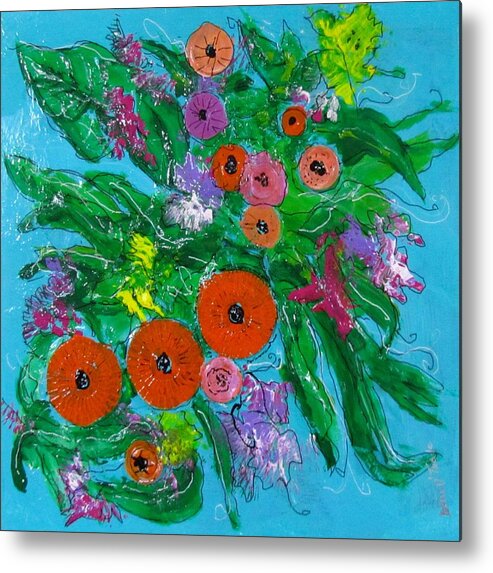 Flowers Metal Print featuring the mixed media Blossoms by Barbara O'Toole
