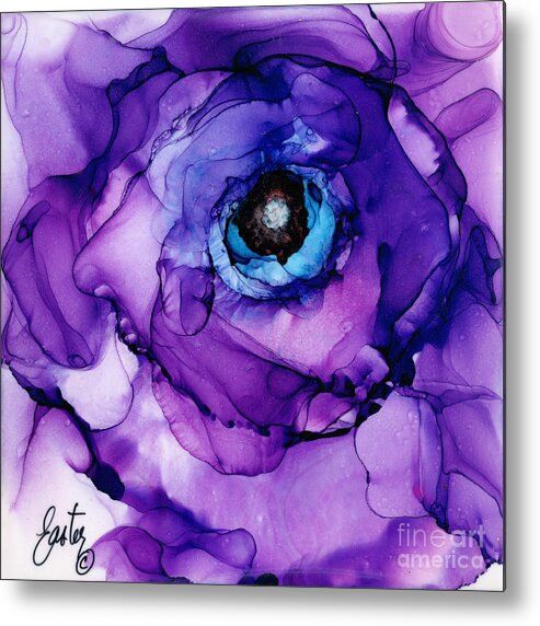 Blue Beauty Metal Print featuring the painting Blue Beauty by Daniela Easter