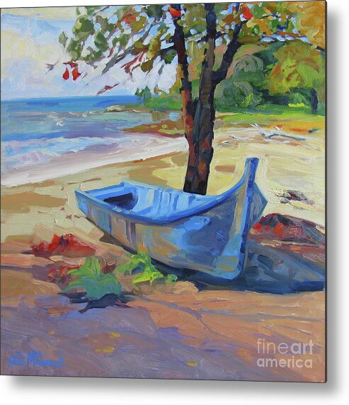 Boat Metal Print featuring the painting Caribe Sur , CR by John McCormick