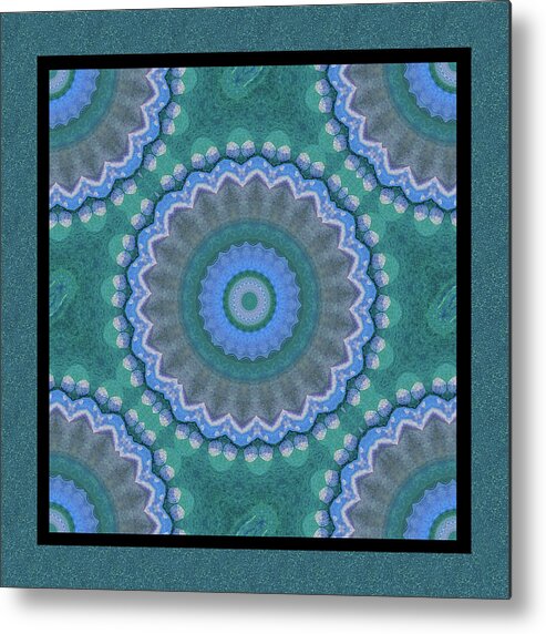 Blue Wave Mandala Metal Print featuring the mixed media Blue Wave Mandala by Kandy Hurley