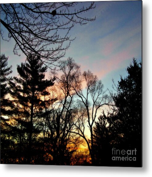 Landscape Photography Metal Print featuring the photograph Bold Sunrise Pastel Sky - Square by Frank J Casella