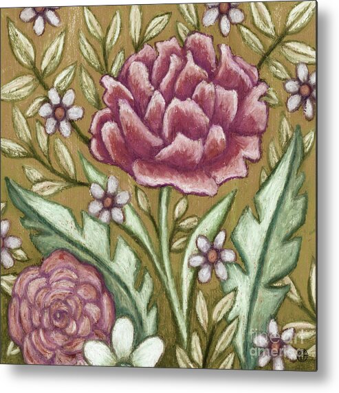 Zinnia Metal Print featuring the painting Botanical Therapy. Wildflora by Amy E Fraser
