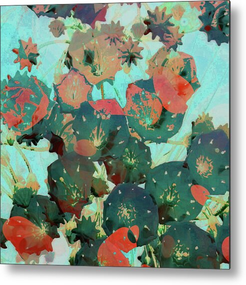 #abstract #abstractart #digital #digitalart #wallart #markslauter #print #greetingcards #pillows #duvetcovers #shower #bag #case #shirts #towels #mats #notebook #blanket #charger #pouch #mug #tapestries #facemask #puzzle Metal Print featuring the digital art Bouquet In Blue by Mark Slauter