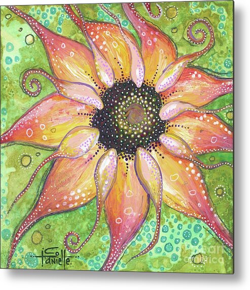 Sunflower Painting Metal Print featuring the painting Breathe In the New You by Tanielle Childers