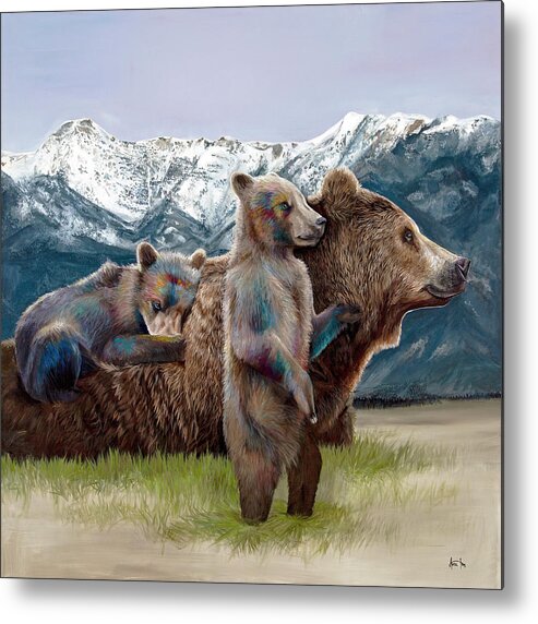 Bears Metal Print featuring the painting Bridger Bunch by Averi Iris