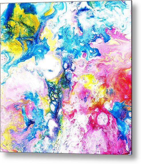 Abstract Metal Print featuring the painting Bubbles by Christine Bolden