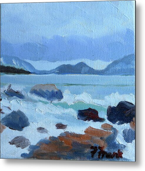 Maine Metal Print featuring the painting Bubbles in Winter by Francine Frank