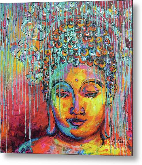  Metal Print featuring the painting Buddha's Enlightenment by Jyotika Shroff