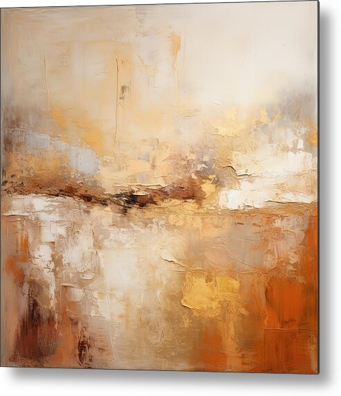 Burnt Orange Art Metal Print featuring the painting Burnt Orange Abstract Wall Art by Lourry Legarde