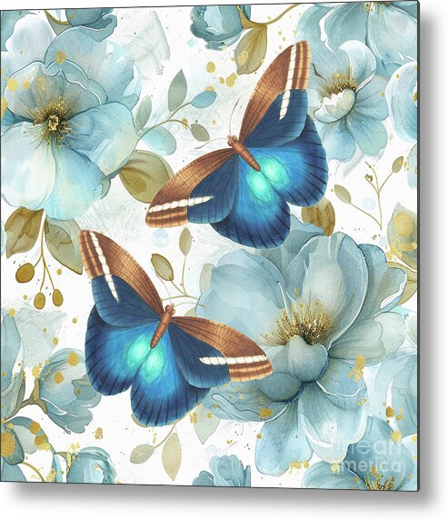 Butterflies Metal Print featuring the painting Butterfly Romance by Tina LeCour