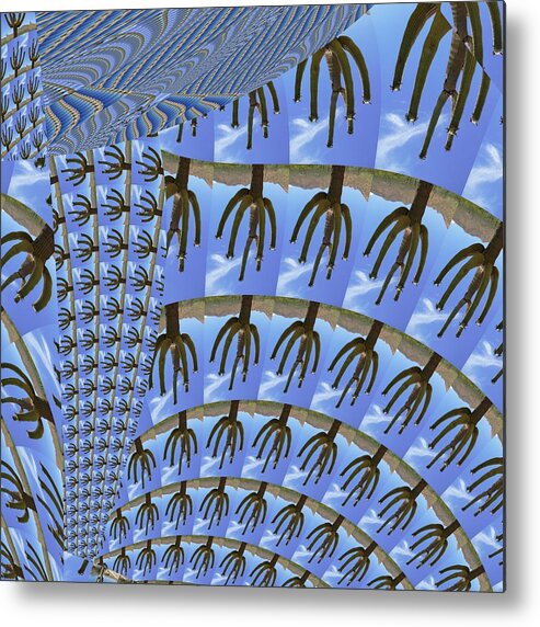 Fractal Metal Print featuring the mixed media Cactus Denim by Stephane Poirier