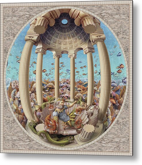 Caribbean Metal Print featuring the painting Caribbean Fantasy by Kurt Wenner