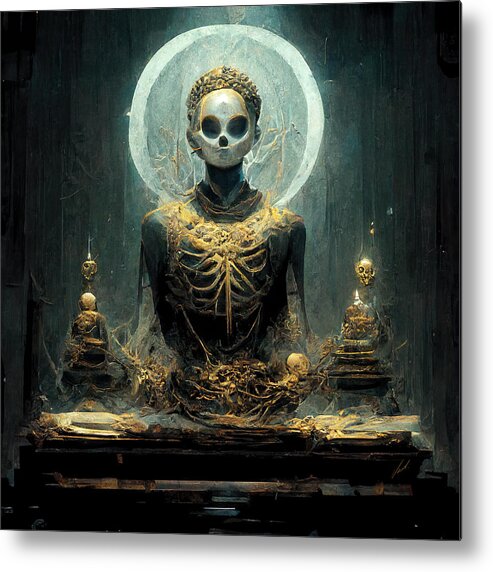 Buddha Metal Print featuring the painting Carpe Diem - oryginal artwork by Vart. by Vart