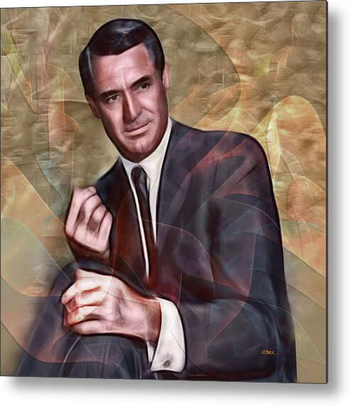 Cary Grant Metal Print featuring the digital art Cary Grant - Square Version by Studio B Prints
