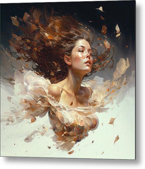 Wonderful Metal Print featuring the digital art Chaos in her mind by My Head Cinema