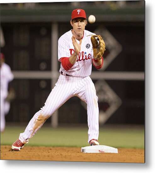 Double Play Metal Print featuring the photograph Chase Utley by Mitchell Leff