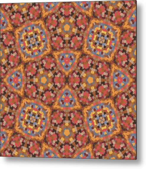 Pattern Art Metal Print featuring the digital art Cheeful Autumn Colors Pattern Art by Judi Hall