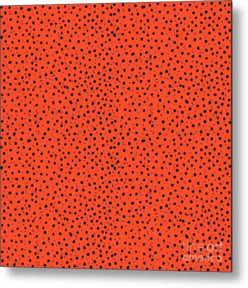 Cheetah Pattern Metal Print featuring the digital art Cheetah Pattern on Papaya by Colleen Cornelius