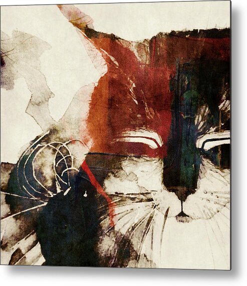 Cat Metal Print featuring the painting Chic Cat by Paul Lovering