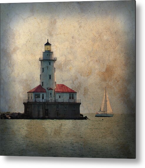 Chicago Lighthouse Metal Print featuring the photograph Chicago Harbor Lighthouse - Chicago, Illinois by Denise Strahm