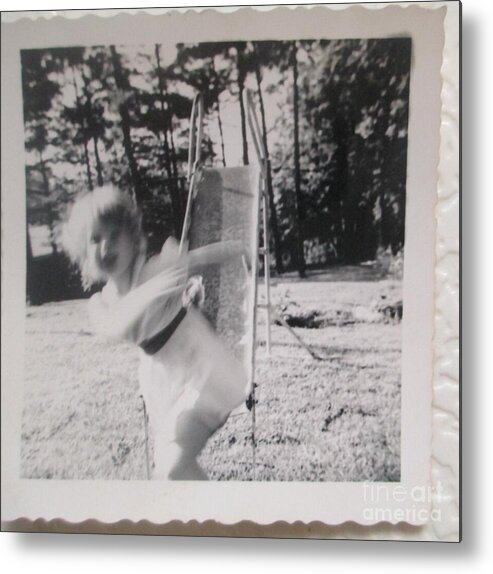 Photograph Metal Print featuring the photograph Childhood Slides Away by Lynn Raizel Lane