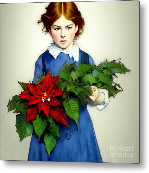 Christmas Art Metal Print featuring the digital art Christmas Child #2 by Stacey Mayer