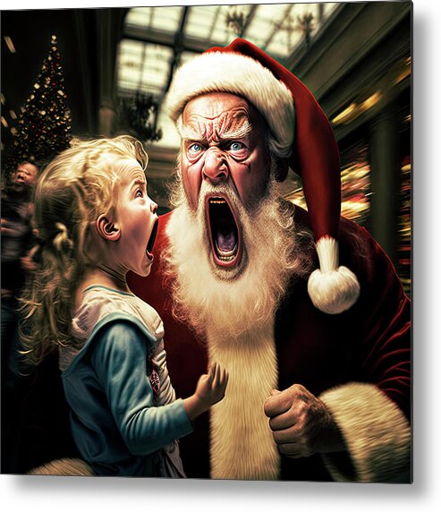 Christmas Metal Print featuring the painting Christmas Theraphy by Bob Orsillo