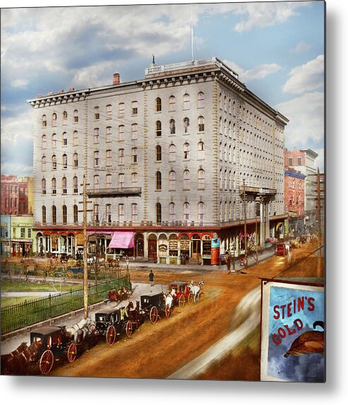 Chicago Metal Print featuring the photograph City - Chicago, IL - The Sherman House II 1868 by Mike Savad