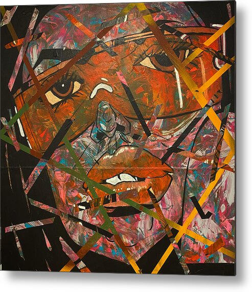 Abstract Expressionism Metal Print featuring the painting City Gurl by Julius Hannah