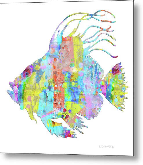 Fish Metal Print featuring the painting Colorful Funky Fish Fresh Color Art by Sharon Cummings