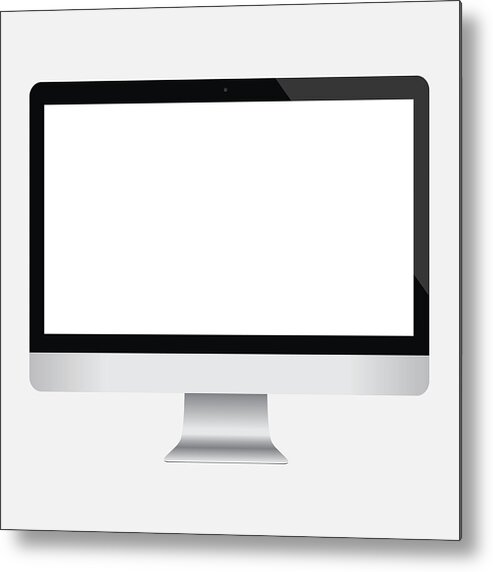 White Background Metal Print featuring the drawing Computer Screen by Flutter-design