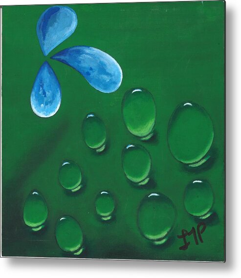 Raindrops Metal Print featuring the painting Condensation by Esoteric Gardens KN