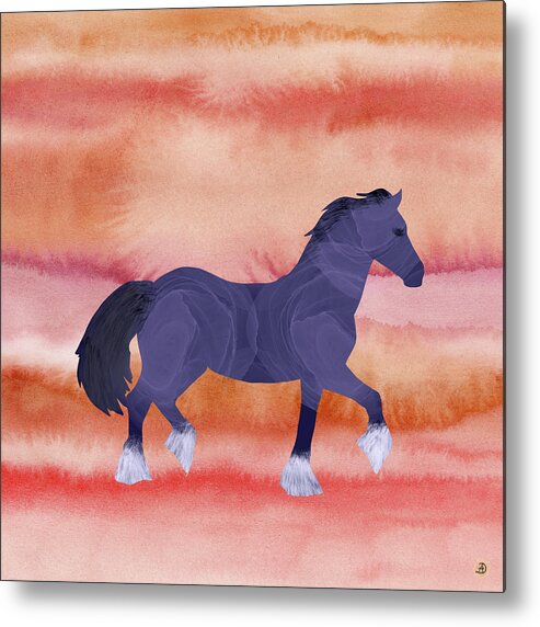 Trotting Horse Metal Print featuring the digital art Cool Horse in a Hot Climate by Andreea Dumez