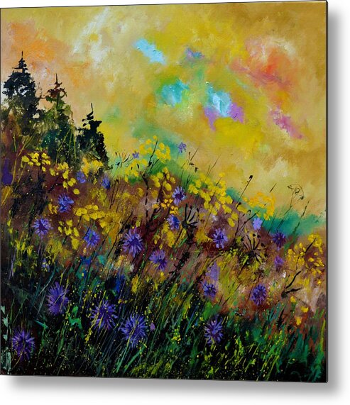 Flowers Metal Print featuring the painting Cornflowers 779111 by Pol Ledent